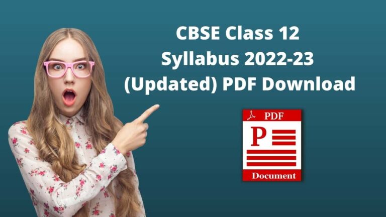CBSE Class 12 Syllabus 2022-23