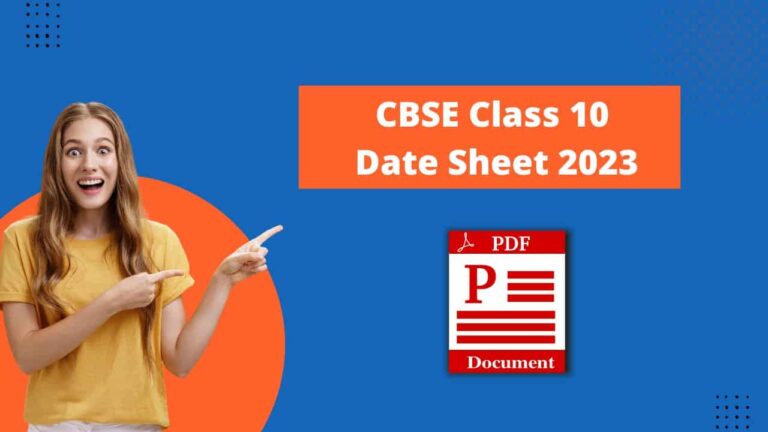 CBSE Class 10 Date Sheet 2023